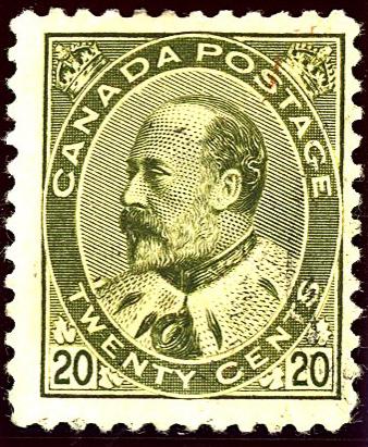 Canada #94 Edward VII 20c Olive Green Used Fine