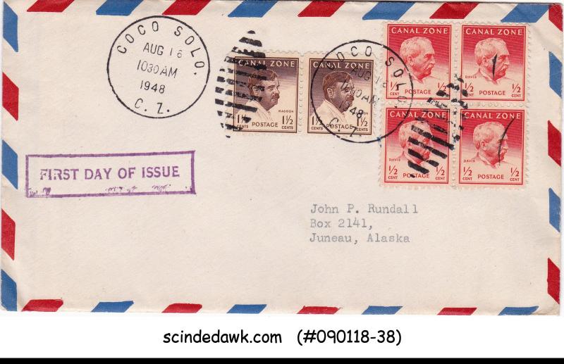 CANAL ZONE - 1948 George Davis AND Charles Magoon DEFINITIVES - 6V - FDC