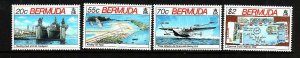 Bermuda-Sc#619-22- id9-unused NH set-Planes-Ships-WWII-1991-