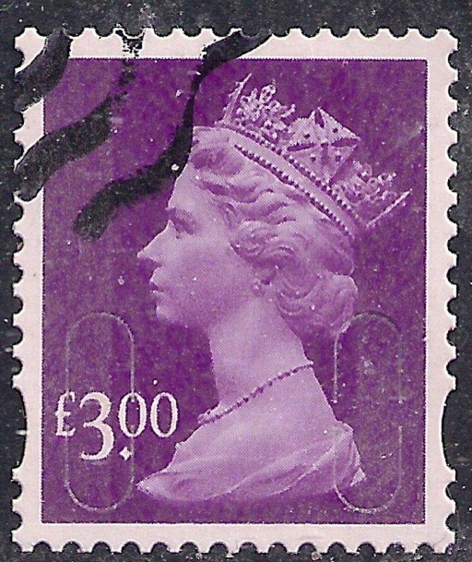 GB 2009 - 18 QE2 £3 Deep Mauve Security Machin No date ( MAIL ) SG U2915 ( B...