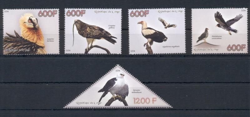 Fauna Birds Owls Parrots Penguins Congo 20 MNH stamps set