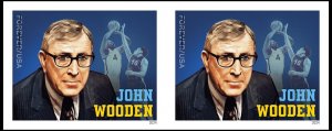 US 5833a John Wooden F imperf NDC horz pair MNH 2024 after Feb 29