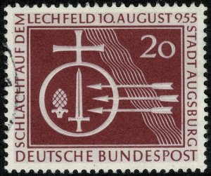 GERMANY 1955 MILLENARY of BATTLE of LECHFELD USED (VFU) SG1142 P.14 SUPERB
