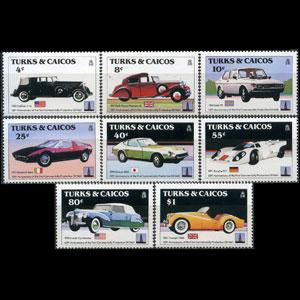 TURKS & CAICOS 1984 - Scott# 605-12 Cars Set of 8 NH