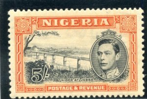 Nigeria 1938 KGVI 5s black & orange (p13x11½) MLH. SG 59. Sc 64c.