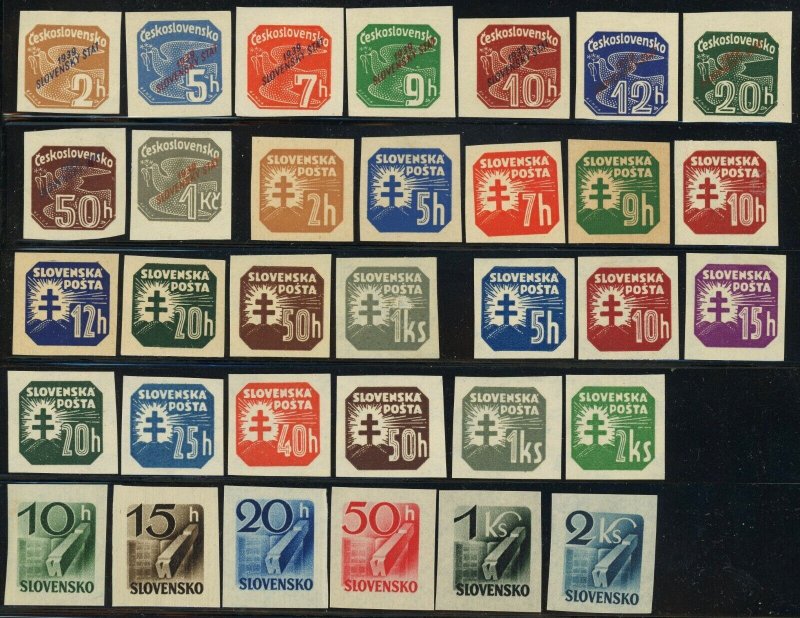 Slovakia #P1-P9 #P10-P18 #P20-P30 #P31-P36 Newspaper Stamps Postage 1939-43 MLH
