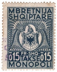 (I.B) Albania Revenue : Customs & Excise 0.15Fr (Italian Occupation)