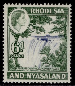 RHODESIA & NYASALAND QEII SG24, 6d ultramarine & deep myrtle-green, M MINT.