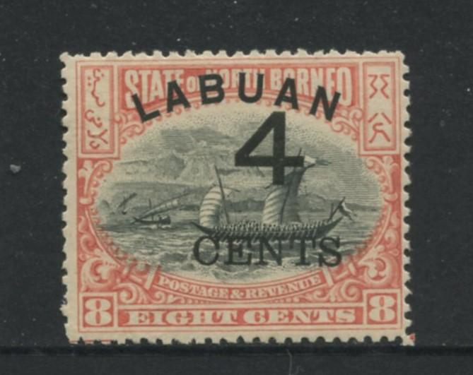 Labuan - Scott 89 - Overprint - 1899 - MNH - 4c on a 8c Stamp
