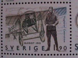 SWEDEN-1984 SC#1516- HISTORY OF AVIATION-MNH S/S WE SHIP TO WORLD WIDE.VF