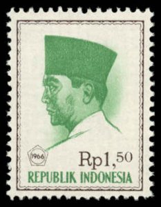 INDONESIA Sc 682 VF/MNH - 1966 1.5r President Sukarno