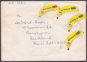 TONGA 1974 Airmail cover to NZ - self adhesive banana values.................378