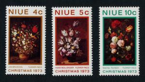 Niue 160-2 MNH Christmas, Flowers, Painting, Art