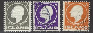 Iceland SC#89-91 Used F-VF SCV$82.50...Fill a nice spot!