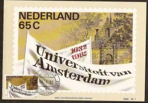 NETHERLAND 1982 ARCHITECTURE, UNIVERSITY, BANNER MAXIMUM CARDS # 7834