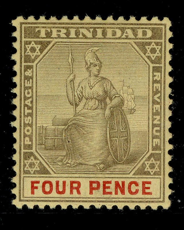TRINIDAD EDVII SG138, 4d grey and red/yellow, M MINT.