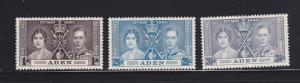 Aden 13-15 Set MH King George VI Coronation (B)