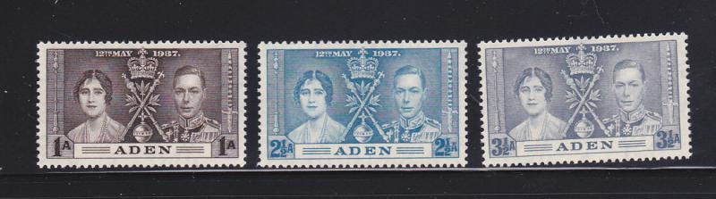 Aden 13-15 Set MH King George VI Coronation (B)