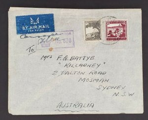 1940 Palestine Australian Army to Mosman New South Wales Censored Airmail Cover