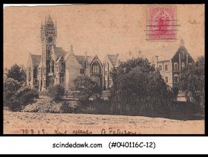 NEW ZEALAND - 1908 OTAGO UNIVERSITY PICTURE POSTCARD TO INDIA WITH STAMP