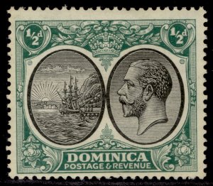 DOMINICA GV SG71, ½d black & green, M MINT.