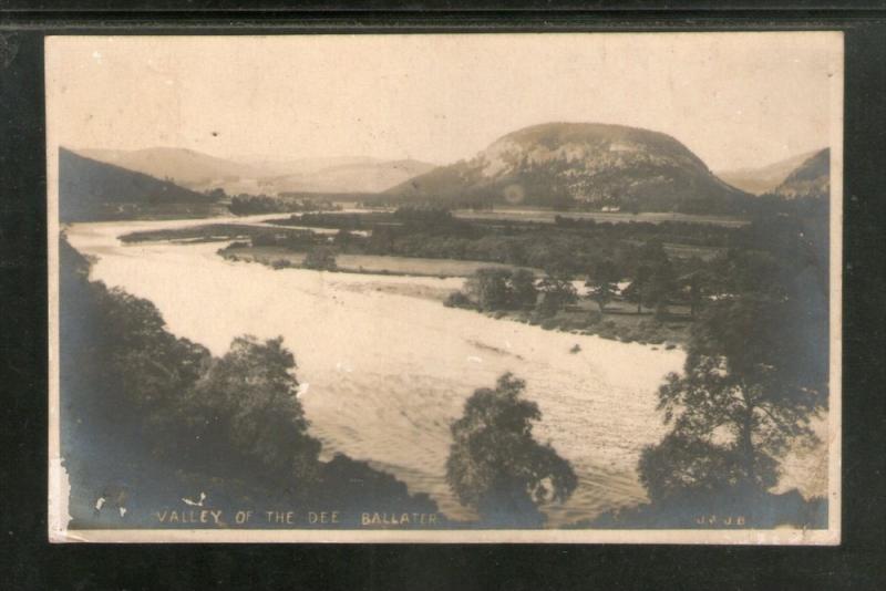 Great Britain 1928 Valley of the Dee Ballater River View Post Card Used # 145...