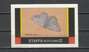 Staffa, Scotland Local. 1982 issue. Common Blue Butterfly s/sheet. *