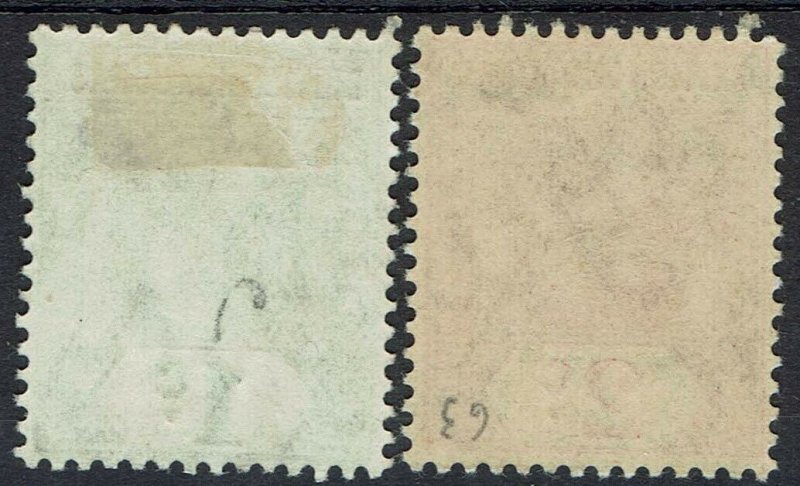 BRITISH HONDURAS 1908 KEVII 1C AND 2C