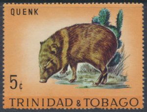 Trinidad & Tobago  SC# 197  CTO   Animals Quenk Pig 1970 see details & scans