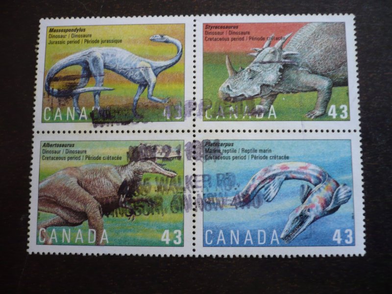 Stamps - Canada - Scott# 1498a - Used Se-Tenant Block of 4 Stamps