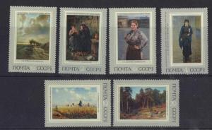 Russia  #3896-3901  MNH  1971  Russian paintings