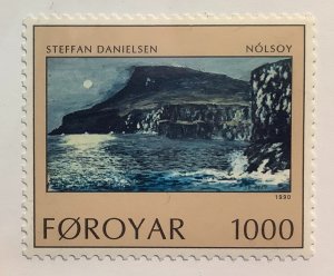 Faroe Island 1990 Scott 215 MNH - 1000o,   Island of Nolsoy by Steffan Danielsen