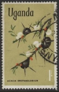 Uganda 124 (postally used) 1sh black-galled acacia (1969)