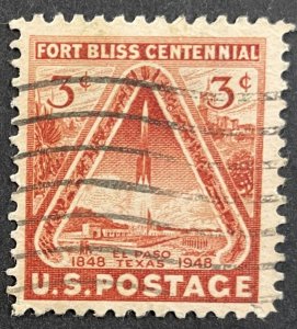 US #976 Used F/VF 3c Fort Bliss Centennial - El Paso Rocket 1948 [B27.2.2]