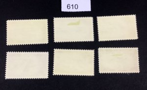 MOMEN: US STAMPS  CANAL ZONE #C36-C41 MINT OG H   LOT #610