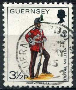 Guernsey  Sc#101 Used, 3½p multi, Definitive Series 1974-1977: Guernsey Mili...