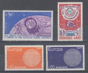 Andorra, French Sc 154//197 MLH/MNH. 1962-1970 issues, 3 complete sets