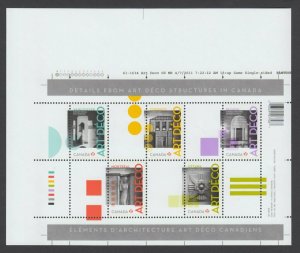 ARTDECO = ARCHITECTURE = UL S/S from UNCUT SHEET Pos.1 Canada 2011 #2471i