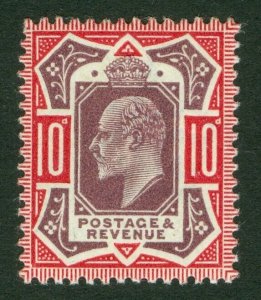 SG 311 10d deep dull purple & carmine Spec M44(7). Fine unmounted mint CAT £150