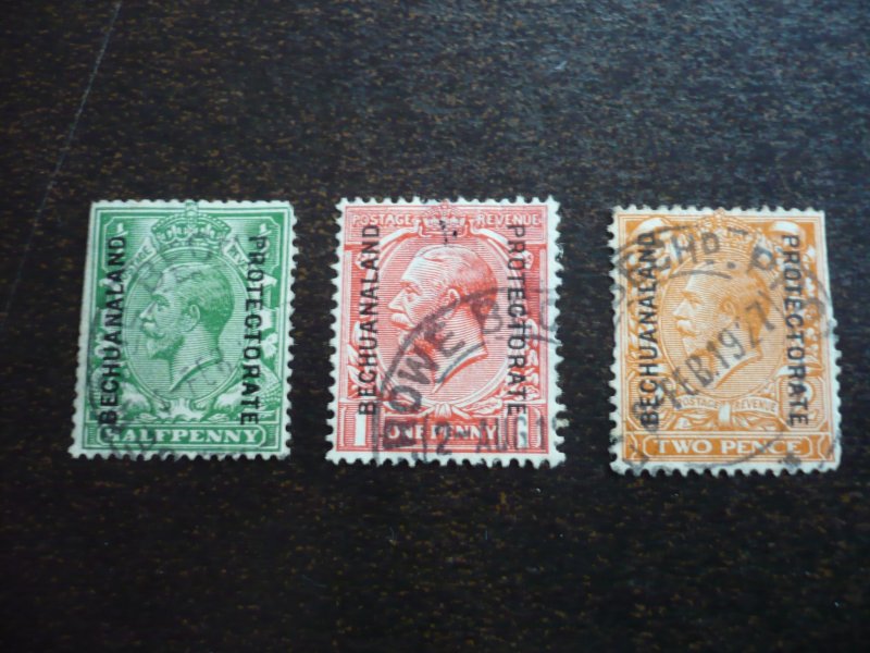 Stamps - Bechuanaland - Scott# 83,84,86b - Used Part Set of 3 Stamps