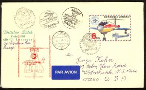 CZECHOSLOVAKIA 1969 6kcs Airmail Postal Stationery Envelope CZ/Russian Mi.U34 FU