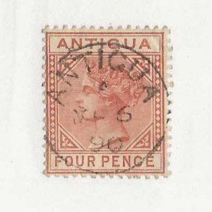 Antigua Sc #16  4p red brown used SON CDS VF