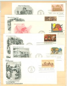 US 1705/1728 1977 6 U/A FDCs with artcraft cachets