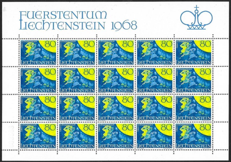 LIECHTENSTEIN (80) All different Sheets of stamps ALL Mint Never Hinged