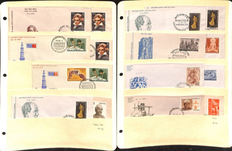 India Stamp Collection, 60 Different FDC Covers, 1954-1972