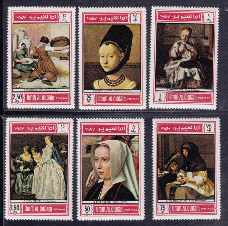 Umm Al Qiwain, M # 243A-248A, Paintings, Mint NH