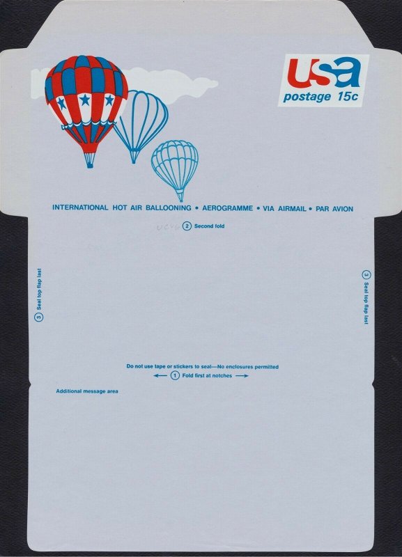 #UC46 15c USA-Hot Air Ballooning, Never Folded, Mint NH