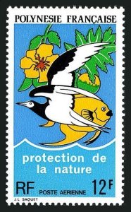 Fr Polynesia C105,MNH.Michel 184. Nature Protection 1974.Bird,Fish,Flower,Water.