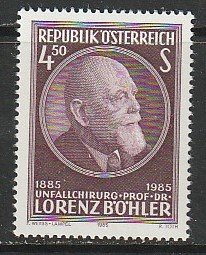 1985 Austria - Sc 1300 - MNH VF - 1 single - Lorenz Bohler, Surgeon