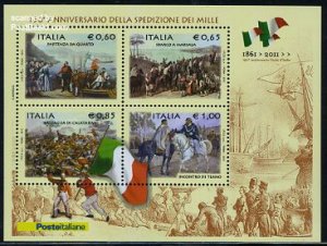 Italy 2010, 150 Years expedition s/s, MNH
